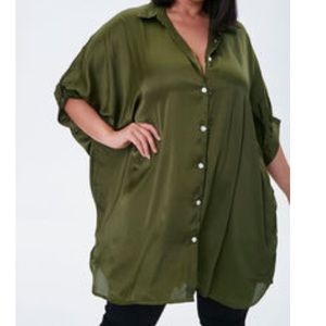 Plus Size Crepe Shirt Tunic